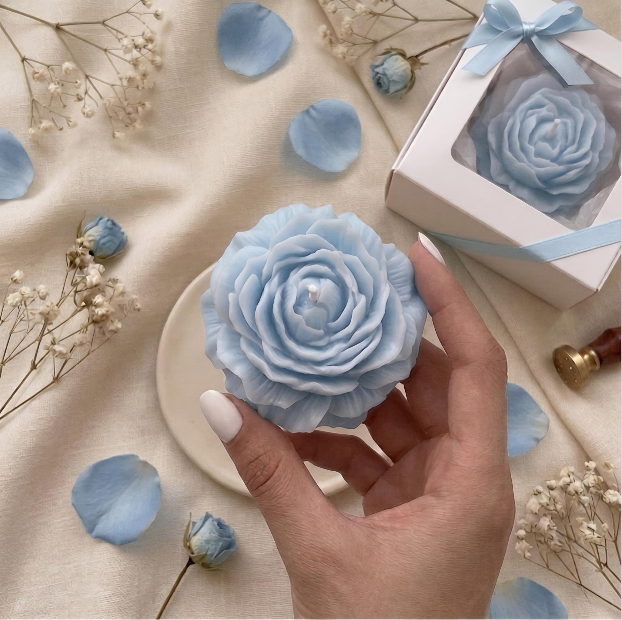 Peony Candle Wedding Gift Box – Handmade Floral Bridal Favor for Guests