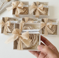 Elegant Peony Candle Favor – Handmade Wedding Gift in Clear Box