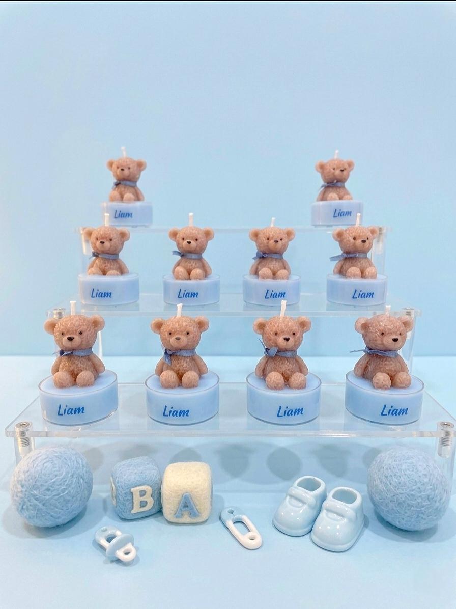 Teddy Bear Tealight Candle for Baby Shower