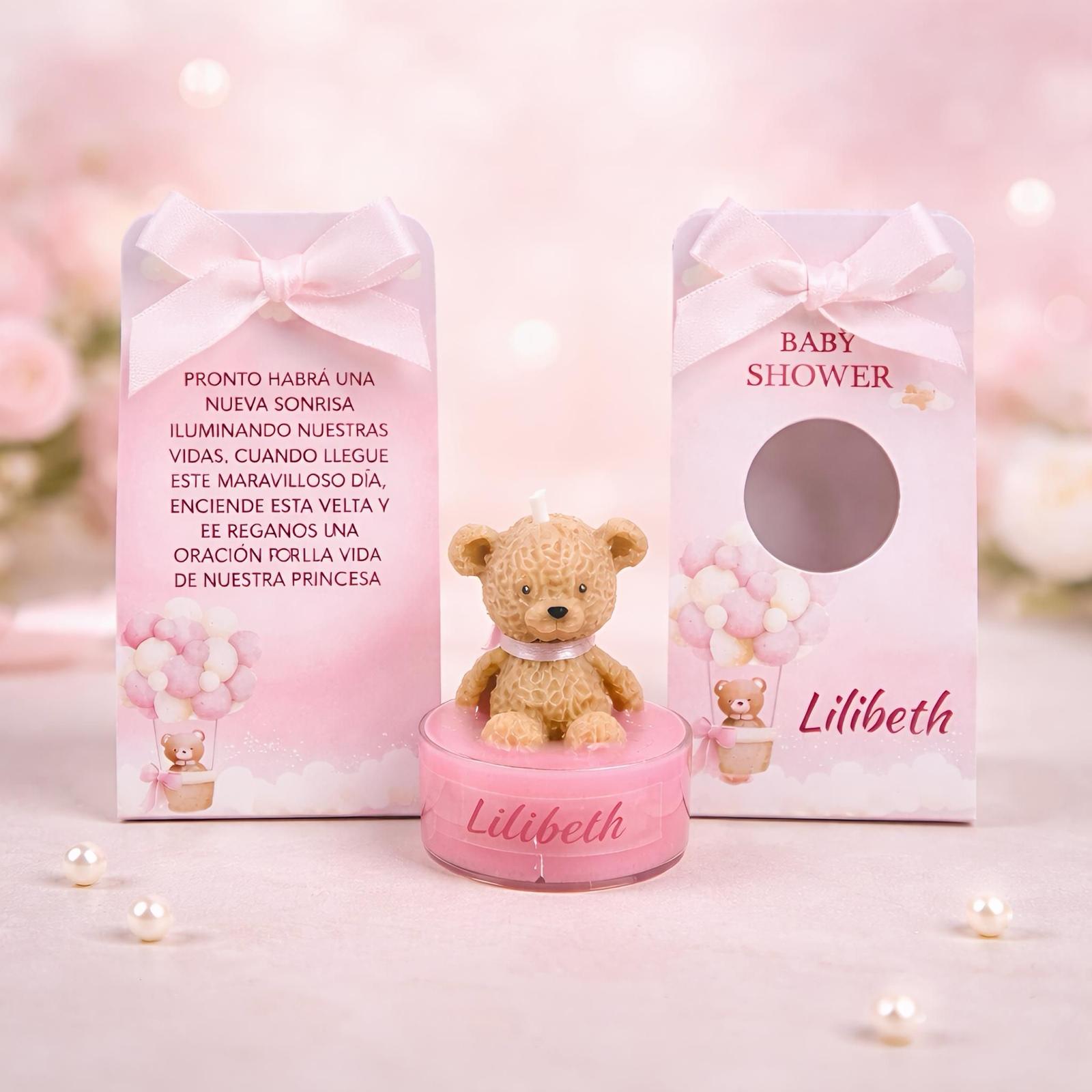 Teddy Bear Tealight Candle for Baby Shower